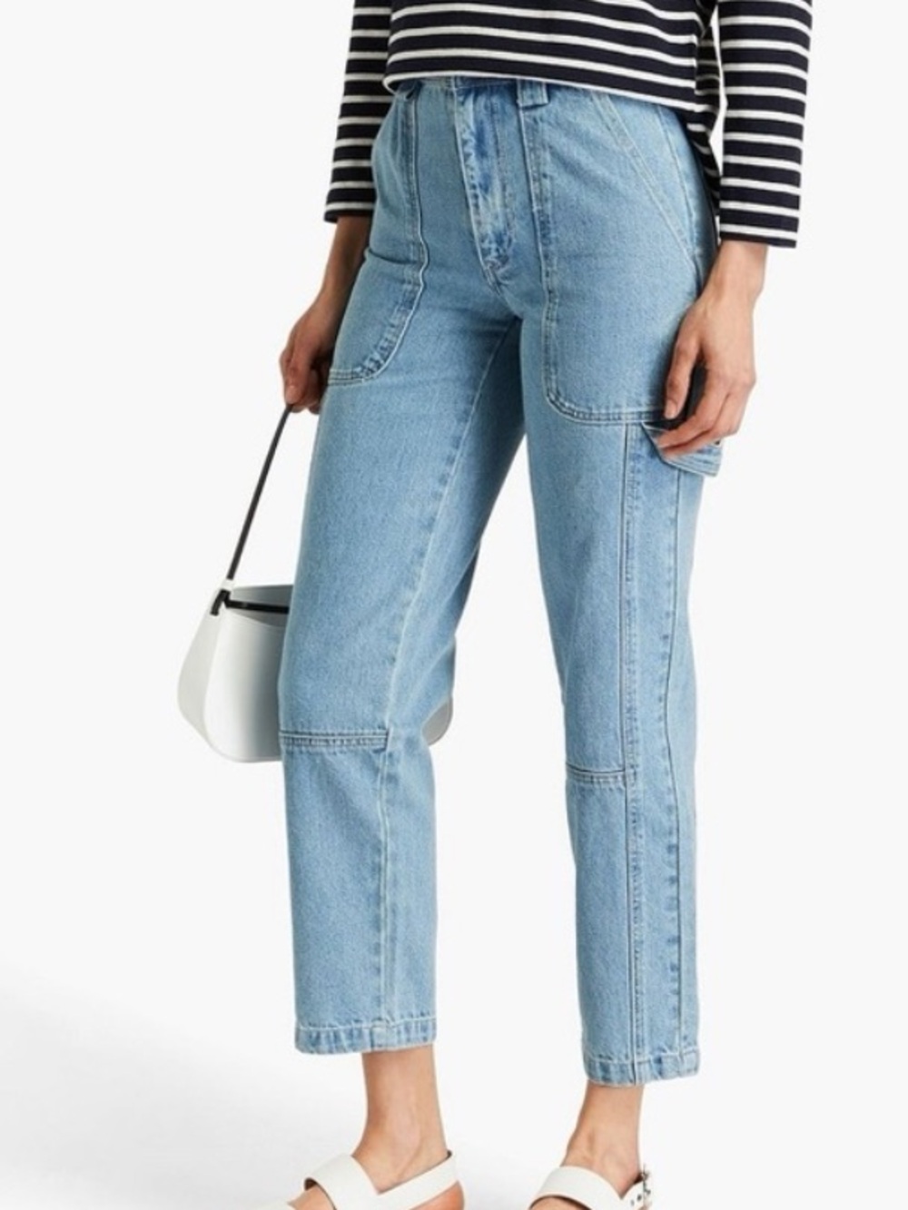 Alex Mill High Waist Cargo Jeans Light Wash Size 26